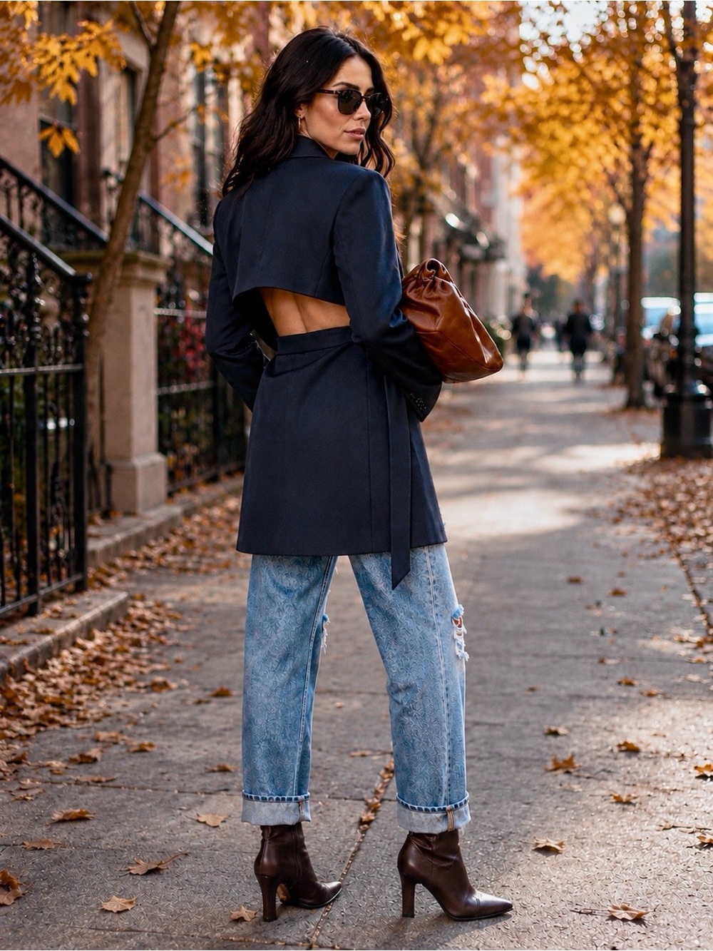 Anthropologie Blue Jacket / Dress with back cutout - Size 12